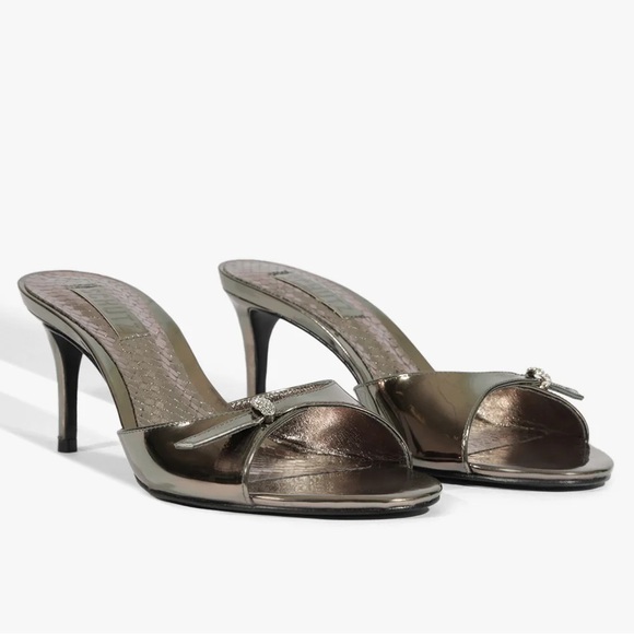 SCHUTZ Jane Mule Pewter Sandals - Picture 1 of 10